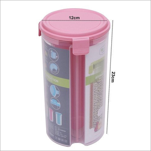 Plastic Airtight Container - 5x12x10 inches | Round Shape, Transparent, 1000ml Capacity