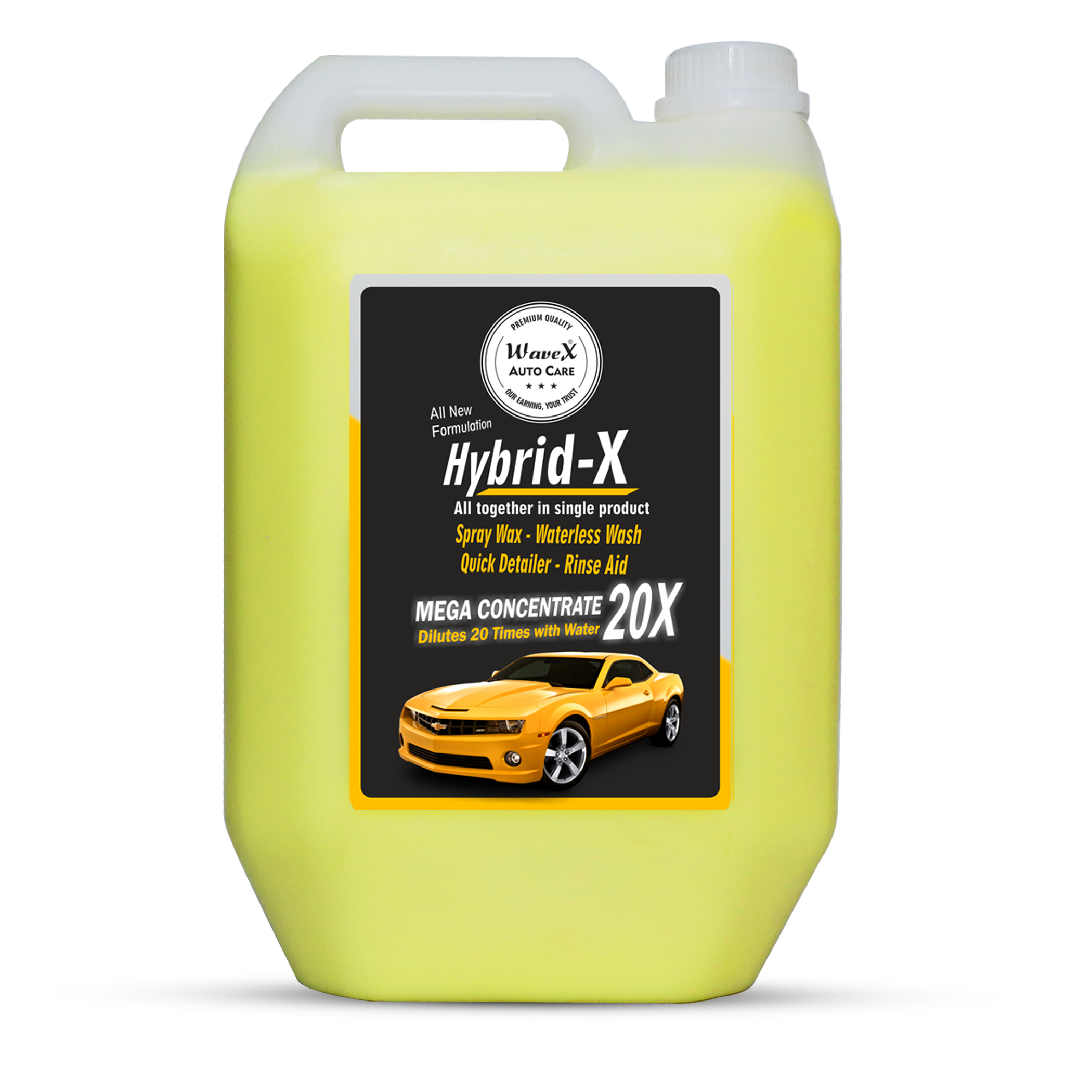 Wavex Hybrid X Spray Wax Waterless Wash Rinse Aid and Quick Detailer Dilutes 20 Times with Water