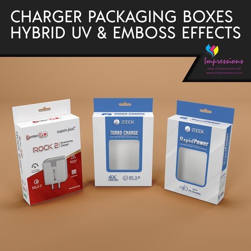 Charger Boxes with Hybrid UV and Embossing