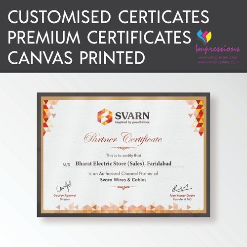 Canvas Printed Certificates with Framing