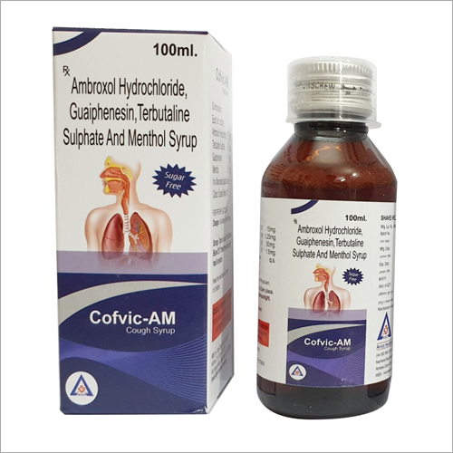 100 ml Ambroxol Hydrochloride Guaiphenesin Terbutalin Sulphate and Menthol Syrup