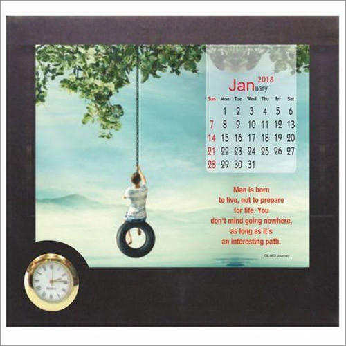 Desk Calendar With Clock