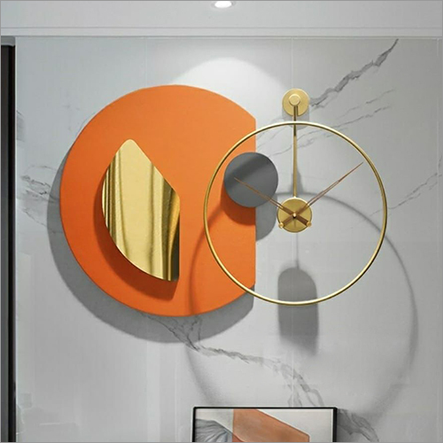 38x26Inch Round Wall Clock With Orange Attachments