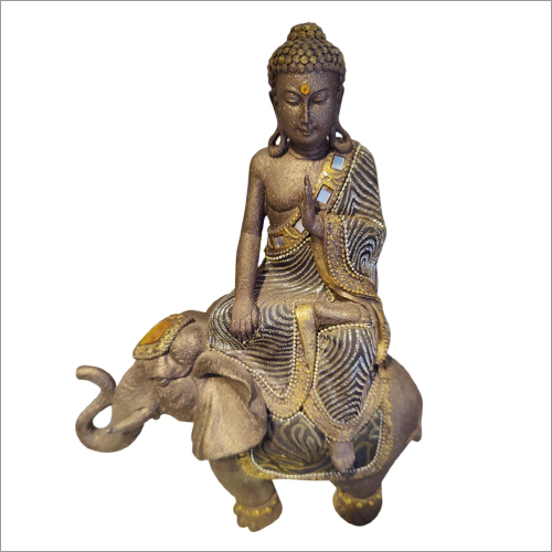 Buddha on Elephant Sculpture