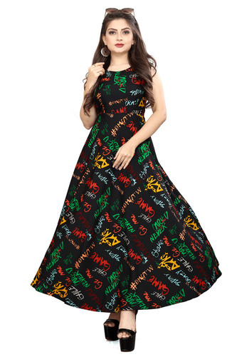 Ladies Multicolor Sleeveless Floral Dress