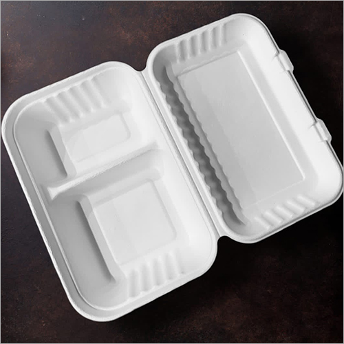 10x6.5 Two Compartment Biodegradable Disposable Clamshell By KCONSERVE SOLUTIONS PVT LTD