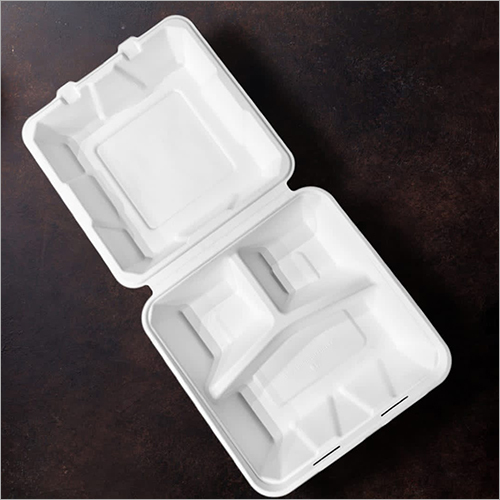 9x9 Three Compartment Biodegradable Disposable Clamshell