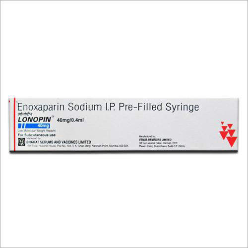 Enoxaparin Sodium I.P. Pre-Filled Syringe (Lonopin 40mg/ 0.4ml