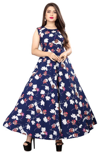 Party Wear Sleeveless Floral Print Ladies Designer Dress in Tumkur at best  price by Mahaas Creations - Justdial