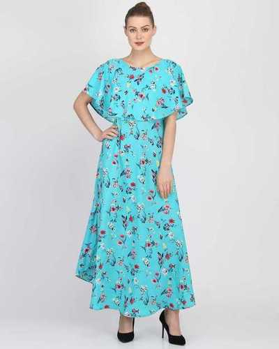 Ladies Rama Color Short Sleeve Floral Dress