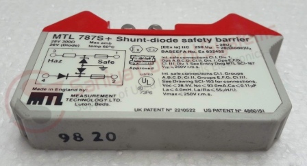 Mtl Measurement Technology 787s Shunt Diode Safety Barrier
