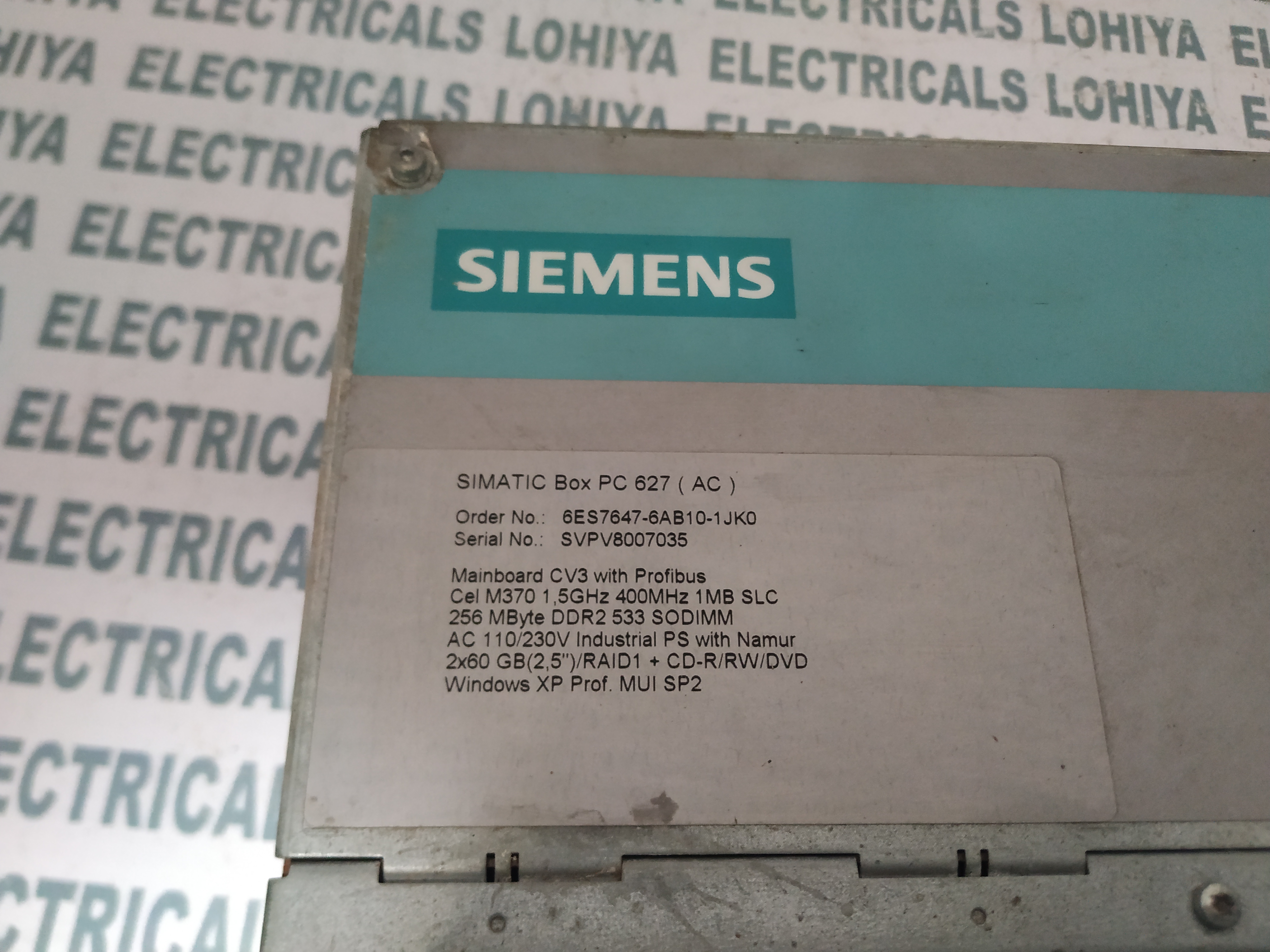 SIEMENS 6ES7647-6AB10-1JK0 SIMATIC BOX PC627(AC)