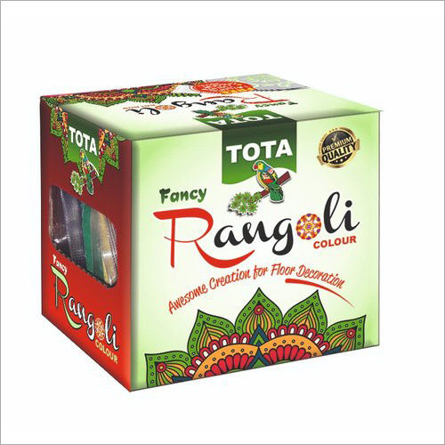 Tota Fancy Rangoli 100G X 10 Pouch (1 Stencil Free) - Color: Multicolor