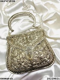 Silver Brass Clutch Bag