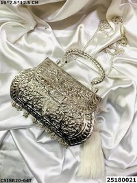 Bridal Designer Brass Clutch Bag
