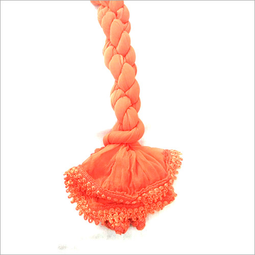 Suit Dupatta - Net, 2.5m x 1m, Peach | Soft Fabric, Elegant Design, Braided Style