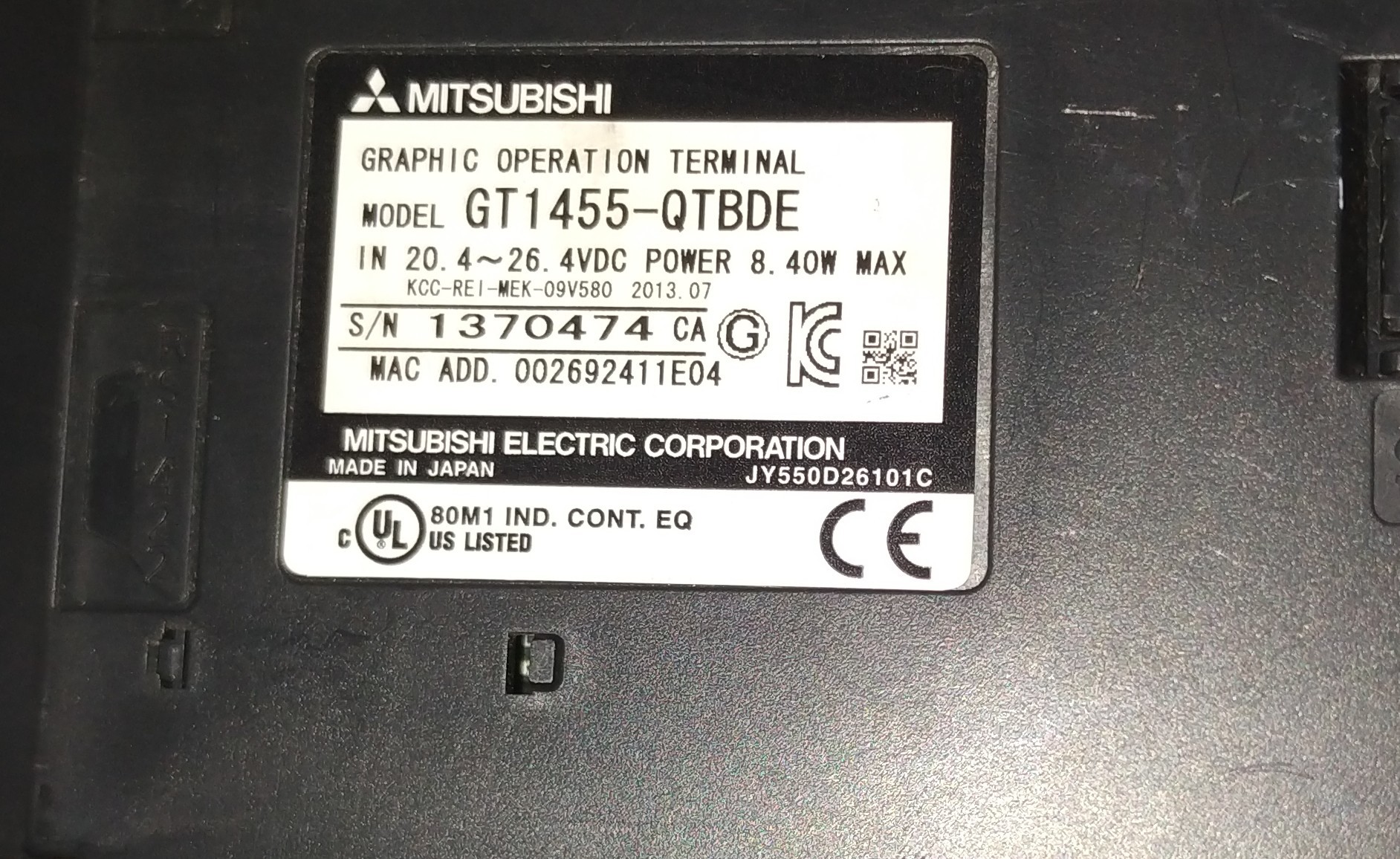 MITSUBISHI GT1455-QTBDE HMI