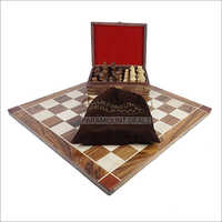21 Inch Flat Style Personalized Wooden Chess Board Game Set with Staunton Chess Pieces