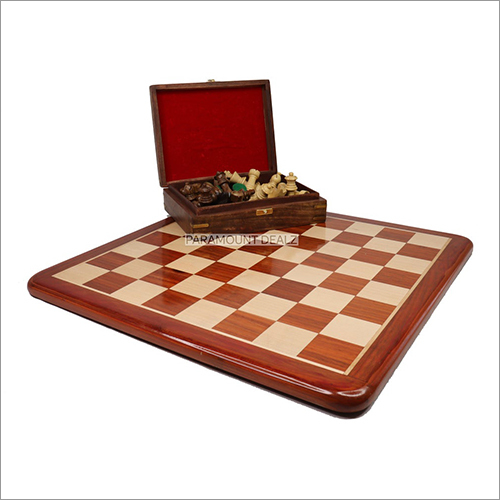 21 Inch Flat Style Wooden Chess Board Game Set with Staunton Chess Pieces and Chess Box