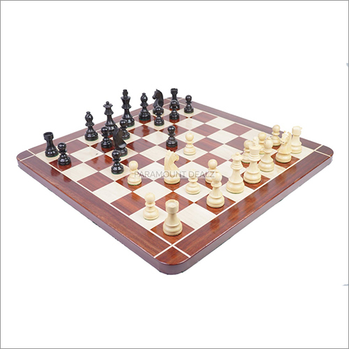 21 Inch Flat Style Personalized Wooden Chess Board Game Set with Staunton Chess Pieces