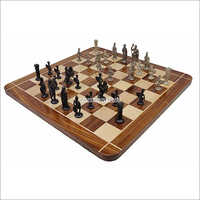 21 Inch Roman Brass Chess Board Set