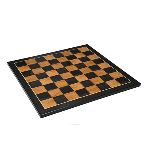 21 Inch 55 mm Ebony and Antique Look Wooden Laminated Chess Board
