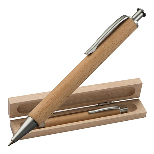 Solid Wooden Engraved Pen With Box Stand By PARAMOUNT DEALZ