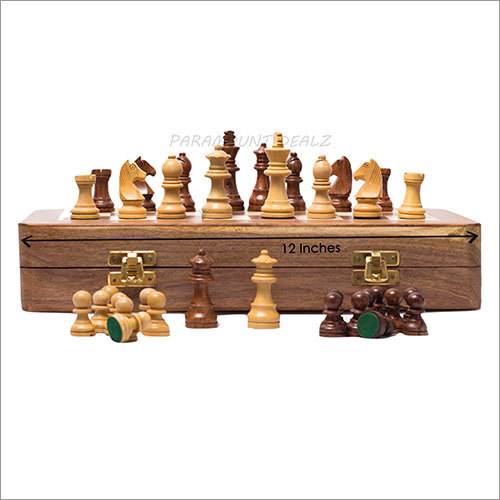 12 Inch Handcrafted Magnetic Foldable Wooden Handcrafted Chess Set Chess Board With Hand Age Group: All