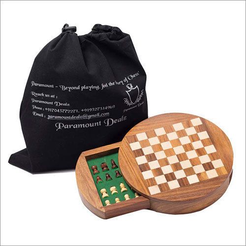 7 Inch Premium Wooden Handcrafted Drawer Chess Set With Magnetic Pieces Age Group: All