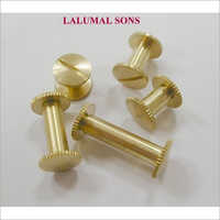 Brass File Screw - Brass Material, Size 6mm Onwards, Golden Color, Round Head Shape, Powder Coated Finish | Industrial Usage