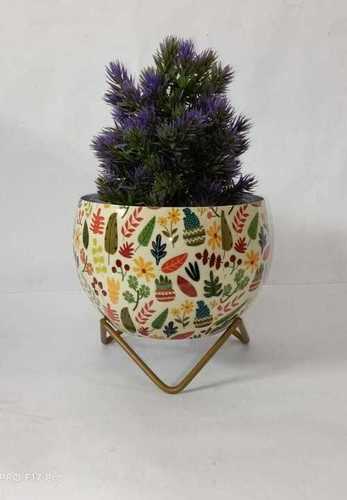 Printed Decorative Metal Flower Pot