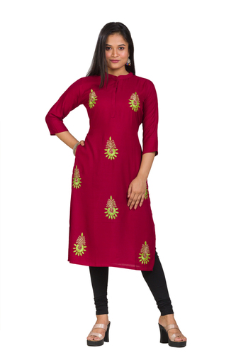 CutDana Hand Embroidery Cotton Rayon Kurti