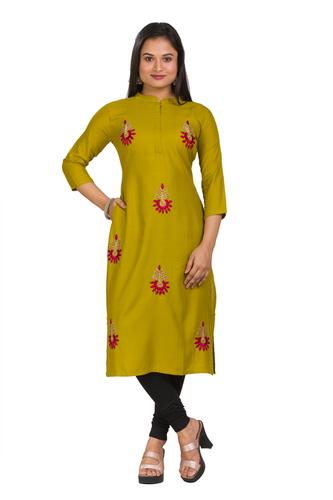 CutDana Hand Embroidery Cotton Rayon Kurti