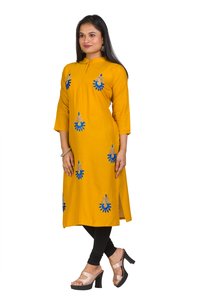 CutDana Hand Embroidery Cotton Rayon Kurti