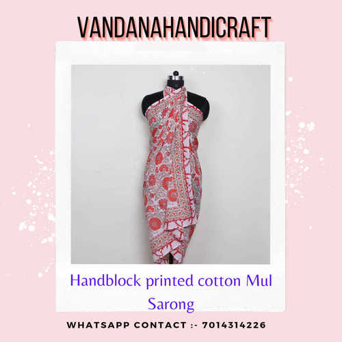Multi Color Hand Block Printed Cotton Sarong