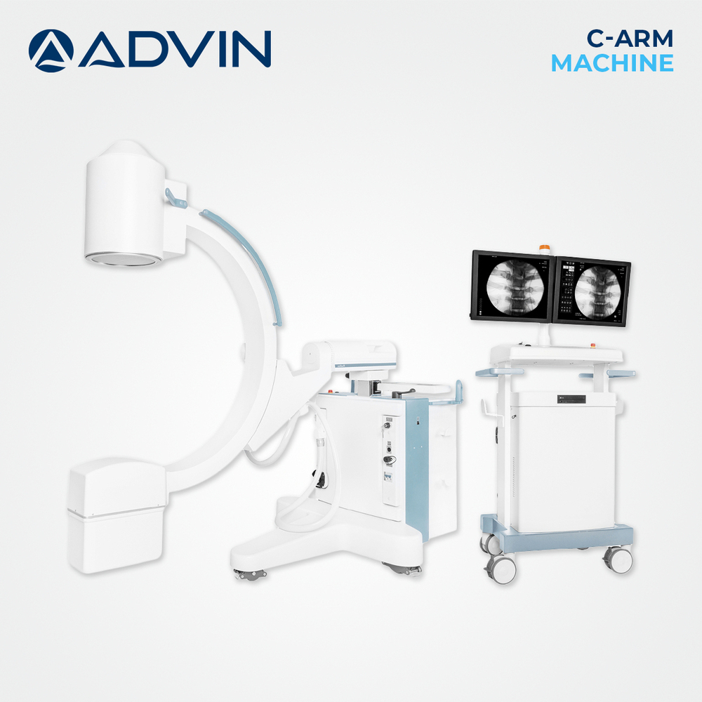 Advin Mobile C-arm - High Frequency Inverter Based X-ray System 3.5kW Power Touch Control Panel Ripple Free X-rays Excellent Image Quality Semi-Automatic Operation Portable Design Suitable for Urology Orthopedic Gastro Neurology & Pain Management