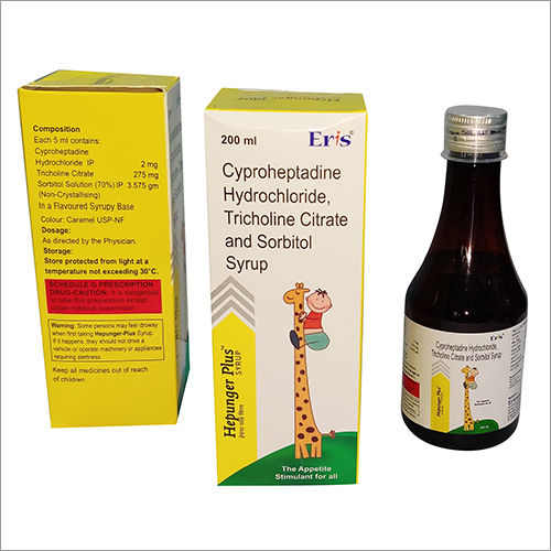 200ml Cyproheptadine Hydrochloride Tricholine Citrate And Sorbitol Syrup