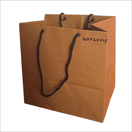 Brown 20X20X15 Mm Paper Shopping Bags