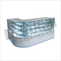Stainless Steel Curved Glass Display Counter