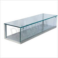 Stainless Steel Table Top Display - 3 Feet Height, 4 Feet Length | Glass & Polished Finish, Perfect For Office Usage