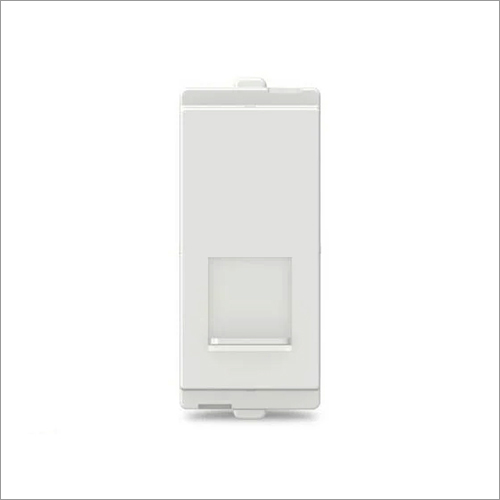 White Rj11 Telephone Outlet With Shutter