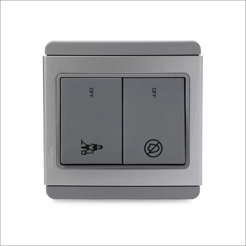 2 Gang Do Not Disturb Switches And Please Clean Up - Horizontal - Grey By Schneider Electric India Private limited.