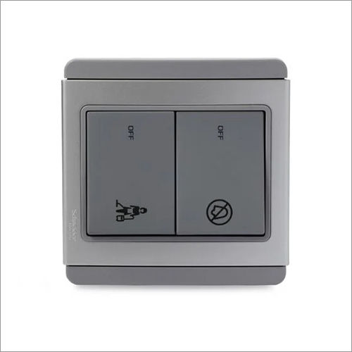 2 Gang Do Not Disturb Switches And Please Clean Up - Horizontal - Grey