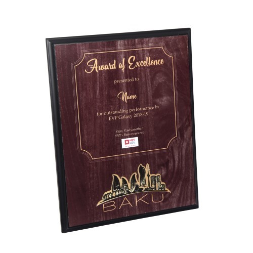 Personalized Engraved Wooden Finish Plaque Memento