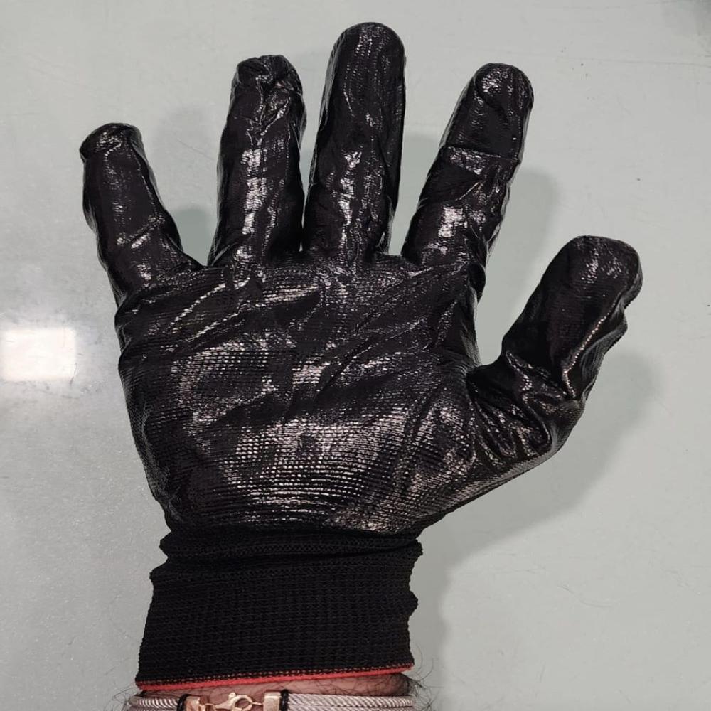 Nitrile Coated Gloves - Cut Resistant Full Finger Design | White/grey Rubber Cuff, Cotton Lining For Enhanced Grip, Ideal For Sharp Item Handling