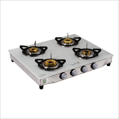 Manual 4 Burner White Gas Stove