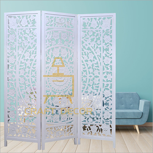 White Craft Decor Wooden Room Divider Partition Screen