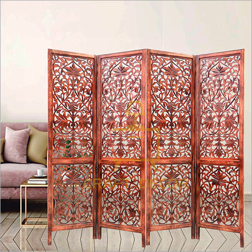 Brown Office Sesame Shade Wooden Room Divider Partition Screen