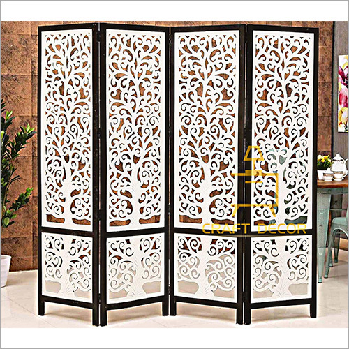 White And Black Shade Wooden Room Divider Partition Screen