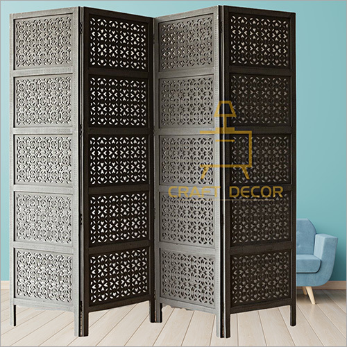 Grey Shade Wooden Room Divider Partition Screen